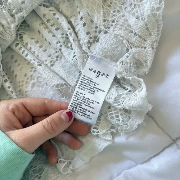 Ecote Urban Outfitters Womens Small White Tank Top Cami Crochet Lace Boho Hippie - Picture 6 of 7